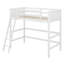 Lit mezzanine simple en bois massif avec échelle-36430628