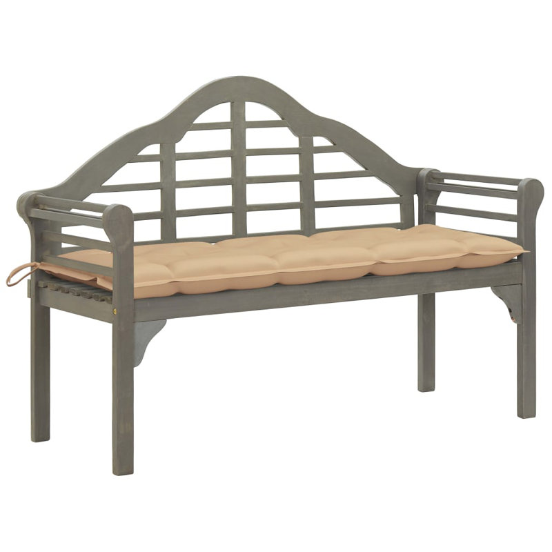 Banc de jardin en bois Poissons, Gris, Beige