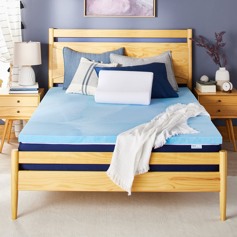 Twin Blue Gel Memory Foam Mattress Topper