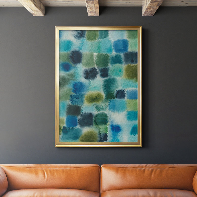 Earthy Plexus II, reproduction encadrée de qualité supérieure - prête à être accrochée, Or, L 30,5 po x H 42,5 po