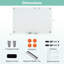 Tableau blanc en verre 36 x 24 pouces avec plateau effaçable 2 marqueurs 4 aimants Gymax