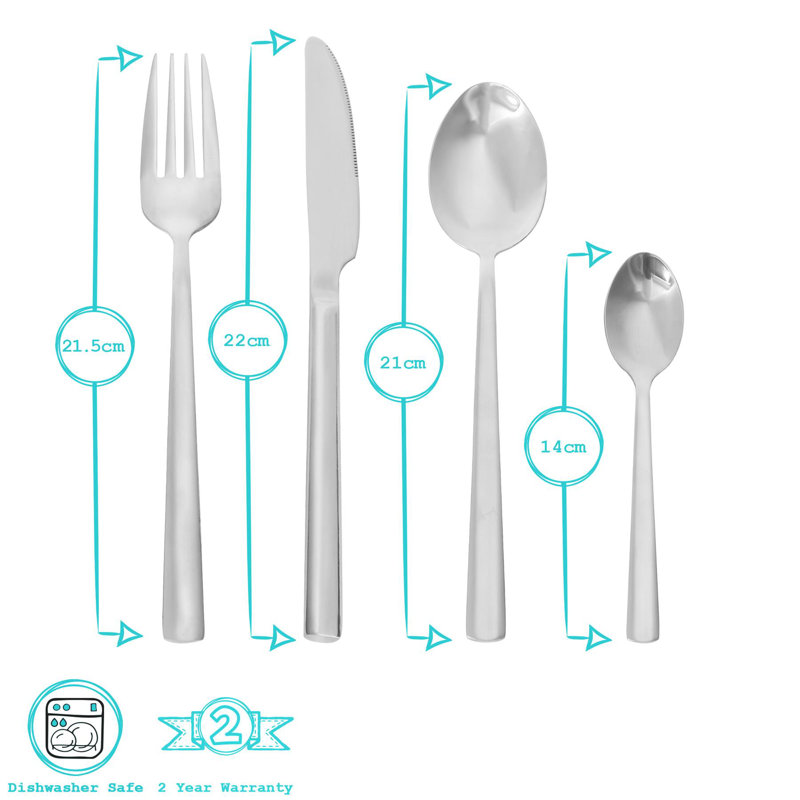 Argon Tableware 24 Piece Stainless Steel Cutlery Set , Service for 6