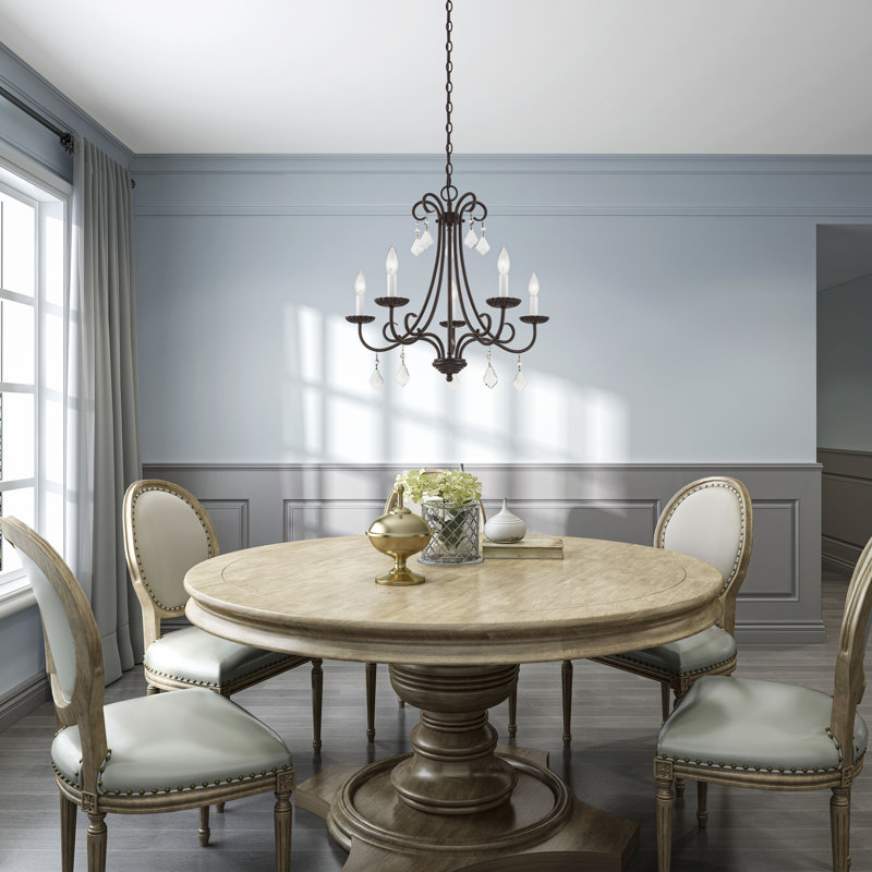 Blaney Candle Style Classic / Traditional Chandelier, English Bronze, 22.25"H x 24.75"W x 24.75"D