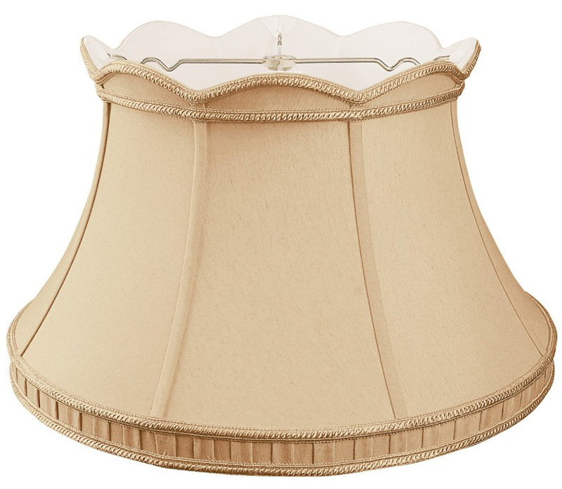 Abat-jour cloche en soie / shantung (araignée), Or romanichel, H 10,5 po x P 11,5 po x l 17 po