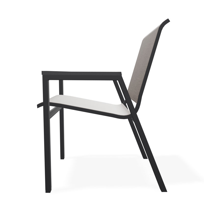 Bazza Outdoor Dining Chair, Black, Mocha Sunbrella®