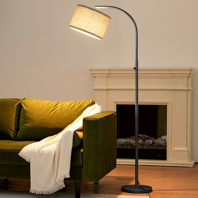 63.4'' Arched/arc Dimmable Floor Lamp With Bulbs Included, Black