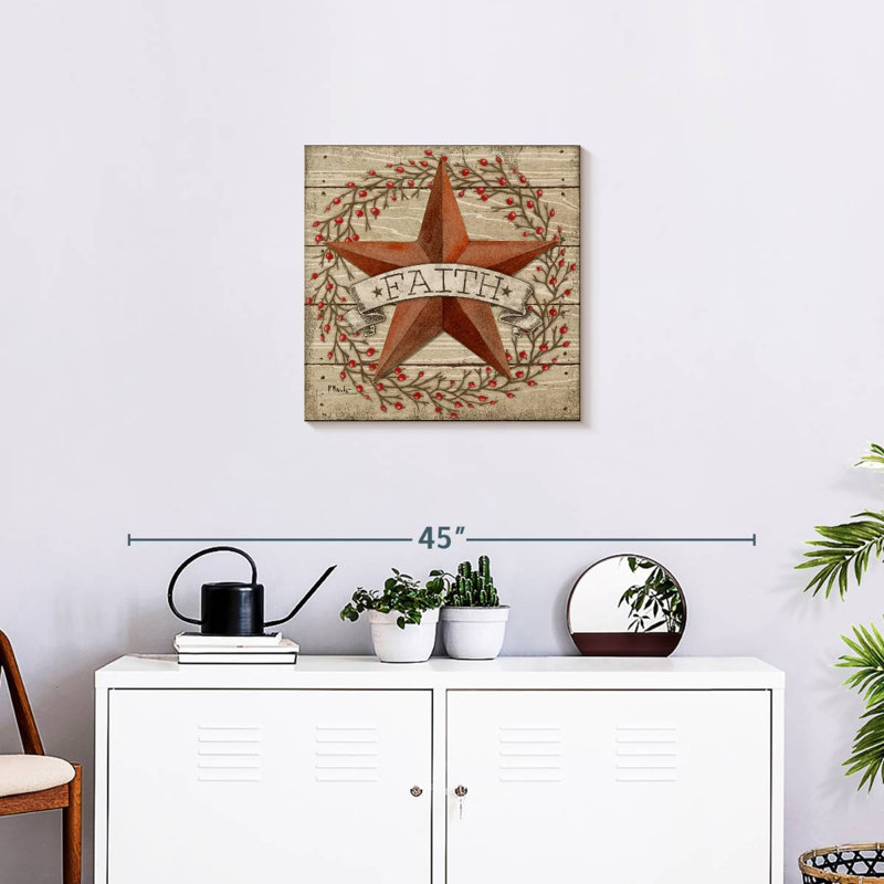 Tergel Barn Star With Berries I, 20" H x 20" W