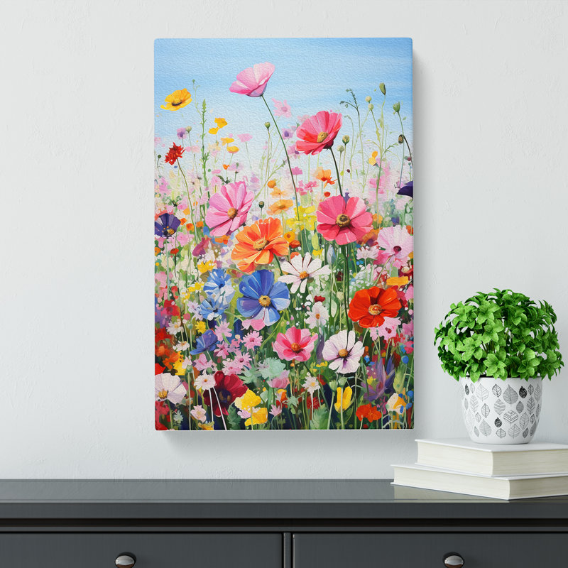Wildflowers Colour Field - Wrapped Canvas, 50cm H x 35cm W x 3cm D