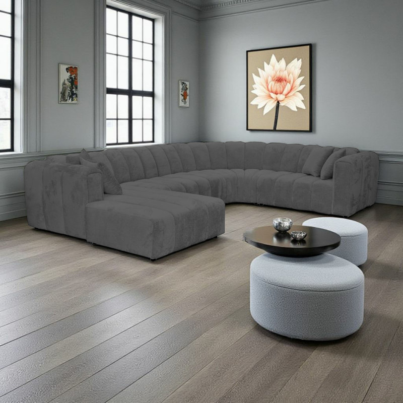 5 Seater Corner Sofa, Left Hand Facing, Dark Grey