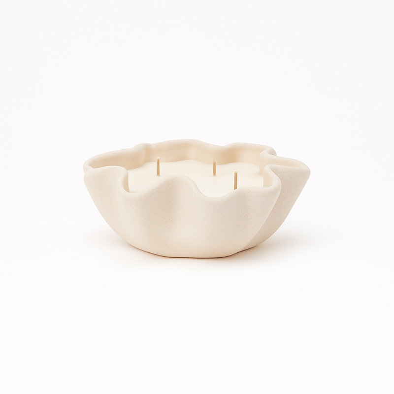 Veda Candle, Unscented, Medium, Raw Blanc