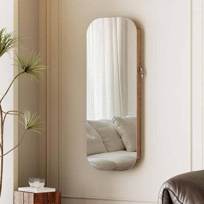 Armoire à bijoux avec miroir large et large en coin pleine grandeur