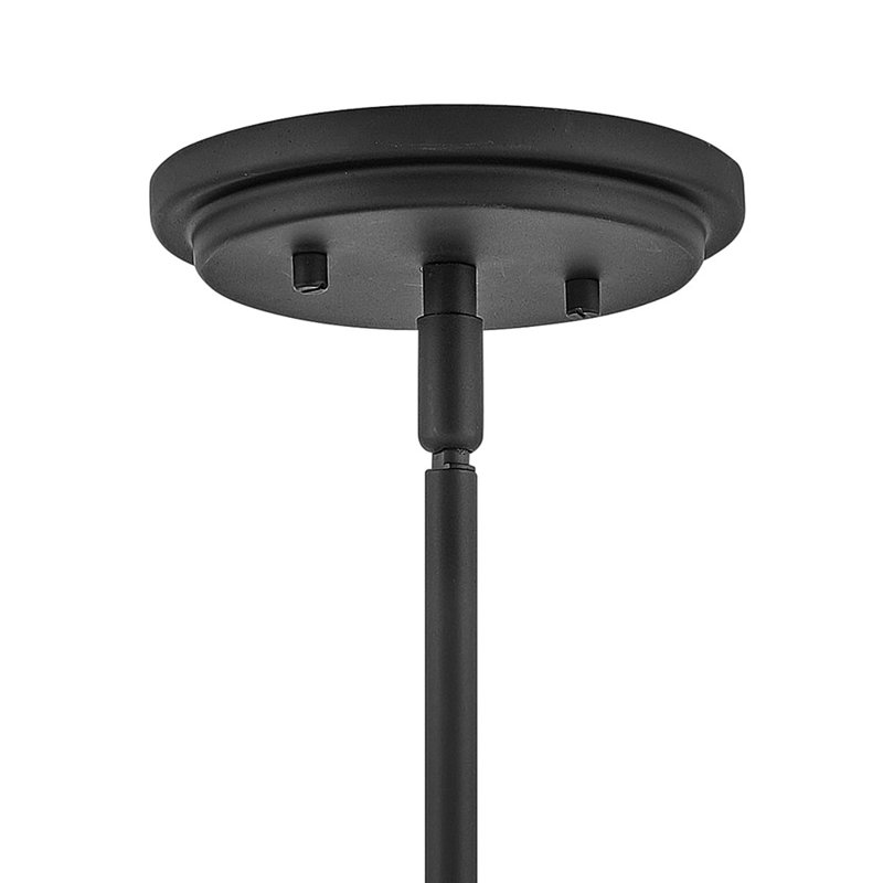 Arti 41" Transitional Black LED Pendant with Clear Glass Shade