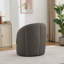 Fauteuil d'appoint pivotant en cuir gris à grain supérieur, 360 ° Smin Spin, méridienne moderne de style Mid-Century pour le salon / bureau-1043811047