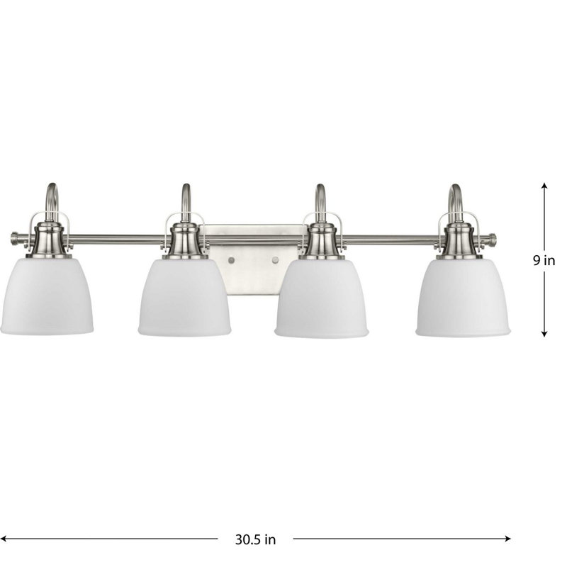 4 - Light Dimmable Vanity Light, Brushed Nickel