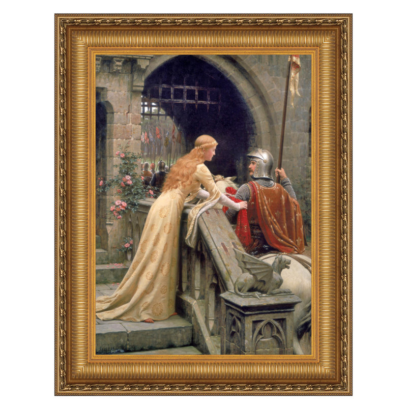 "A Lady's Favor" par Edmund Blair Leighton sur toile, H 36,25 po x l 28,25 po
