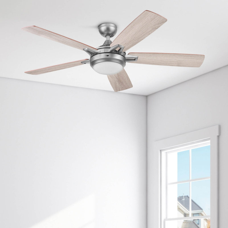 Ventilateur de plafond 52 po avec lumières DEL et télécommande Lorelai, Étain
