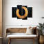 «Buddhist Symbols Golden Zen Circle on Canvas», reproduction de 4 pièces-405044835