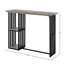 Table à hauteur de comptoir avec plateau en chêne et 2 tablettes - Base en métal noir sablé 2 tablettes pour une utilisation polyvalente