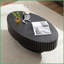 Table basse ovale peu encombrante pour le salon, panneau de fibres à densité moyenne noir moderne, facile à nettoyer et amp; Robuste-418898234