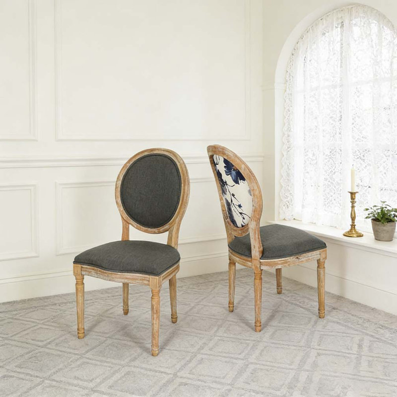 Ensemble de chaises de salle à manger, Gris foncé, Brun