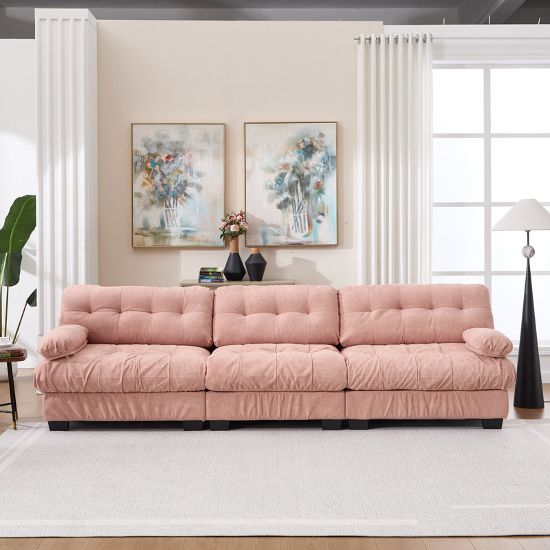 Canapé modulaire Modern Cloud Couch, 35" H x 123" W x 35" D, Rose