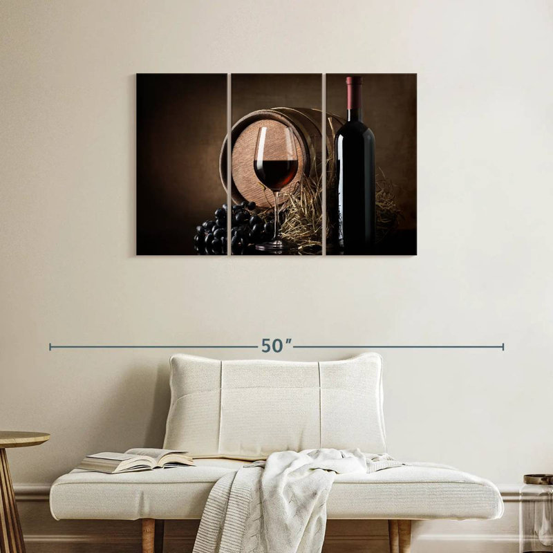 Yarlin raisins et tonneau de vin, H 24 po x l 38 po