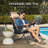  Oversized Padded Zero Gravity Chair, Folding Outdoor Patio Recliner W/ Side Tray - Slate Blue-1252328636