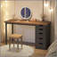 Bureau d'ordinateur de 47 pouces avec 5 tiroirs et armoire réversible, brun rustique et noir, idéal pour les petits bureaux à domicile et les zones d'étude