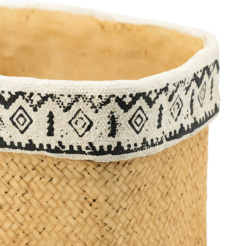 Geometric Trim Brown Multi Rectangular Basket Planters Of 2 Cement For Indoors Or Outdoors Use, L:10.4X8.7X7.9 S:7.3X5.5X5.9 Inches, 12.1 Lbs Decor,