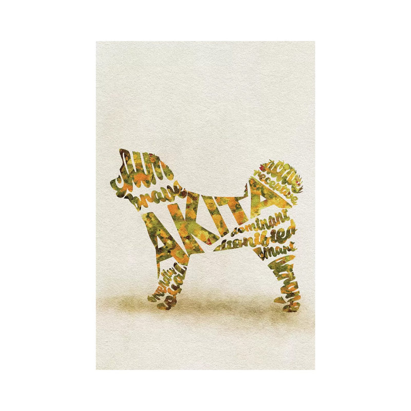 Akita Inu by Ayse Deniz Akerman - Wrapped Canvas Art Prints, 20.32 cm H x 30.48 cm W