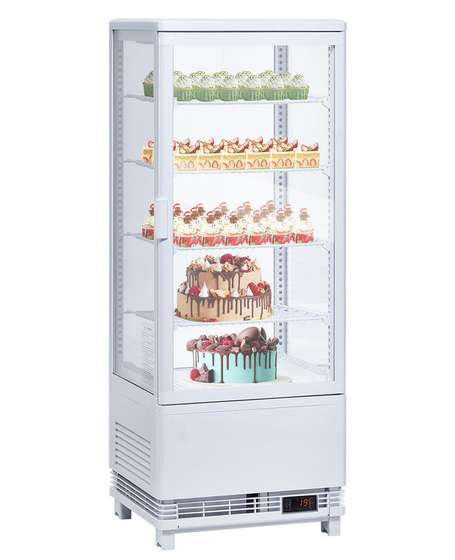 Réfrigérateur commercial de présentation de gâteau de 3,5 pi³ avec éclairage à DEL et porte vitrée verrouillable pour la boulangerie