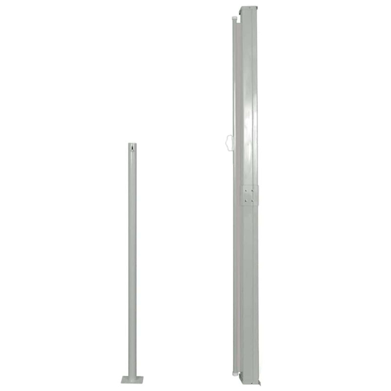 Paravent rétractable avec auvent pliant, H 63 po x l 196,85 po, Gris