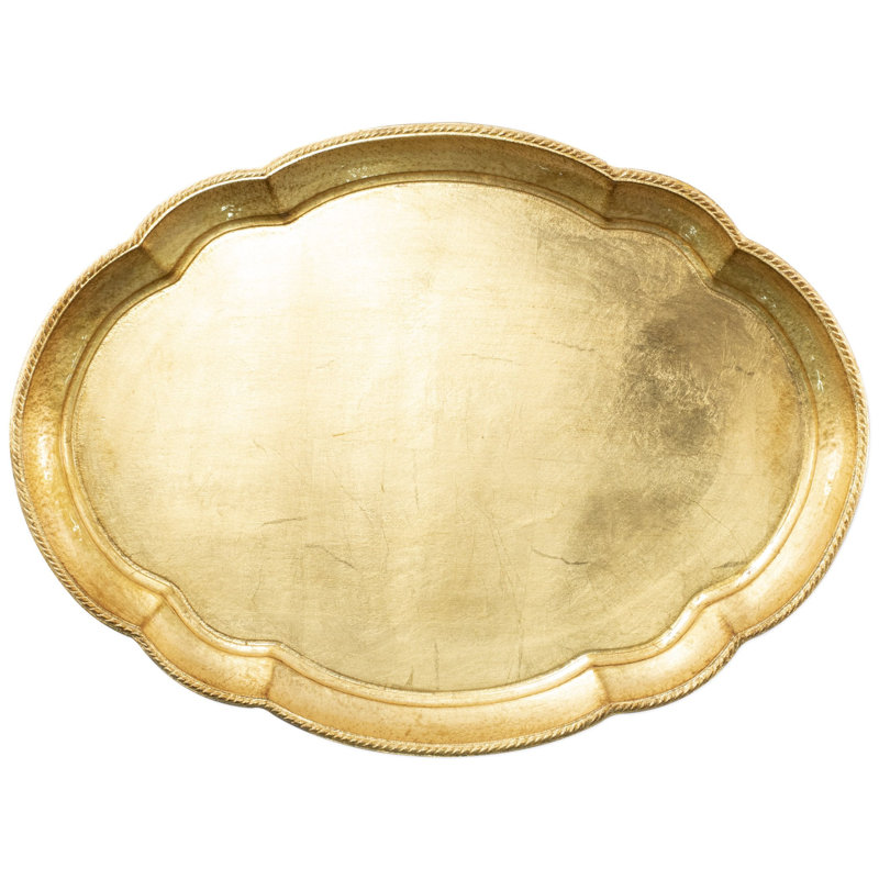 Florentine Solid Wood Tray, Gold