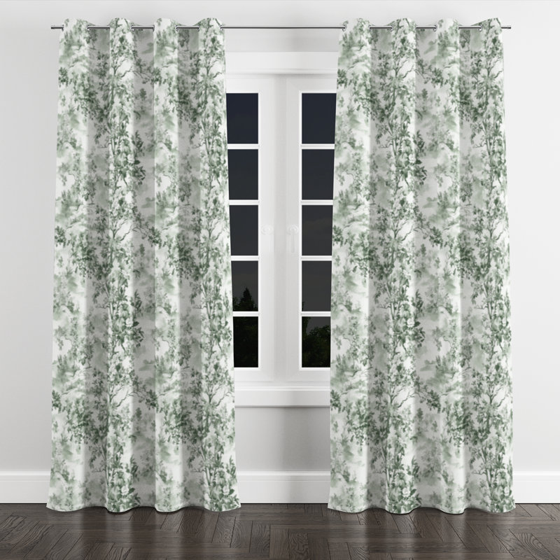 Country Farmhouse Window curtains - Classic Farmhouse Boika Grommet Curtain - 1 Panel, 52" W x 63" L, Silver Grommets