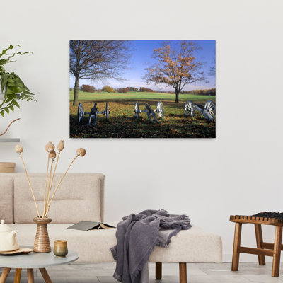 1990S Three Cannons In Autumn Valley Forge National Historic Park Pennsylvania Classic Retro Vintage Autumn Wall Art