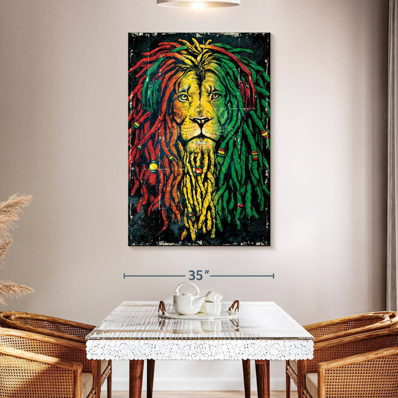 Brampt Reggae Colorful Lion, 51" H x 34" W