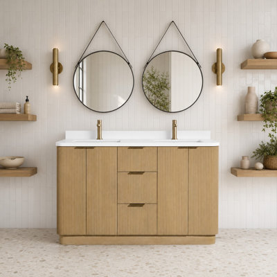Calamigo 55" W Double Vanity with Quartz Top