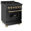 ZLINE Autograph 24" Legacy Dual Fuel Range in Black Stainless Steel-1819656075