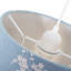18 cm H Drum Silk Lamp Shade ( Screw On ) in Blue and White