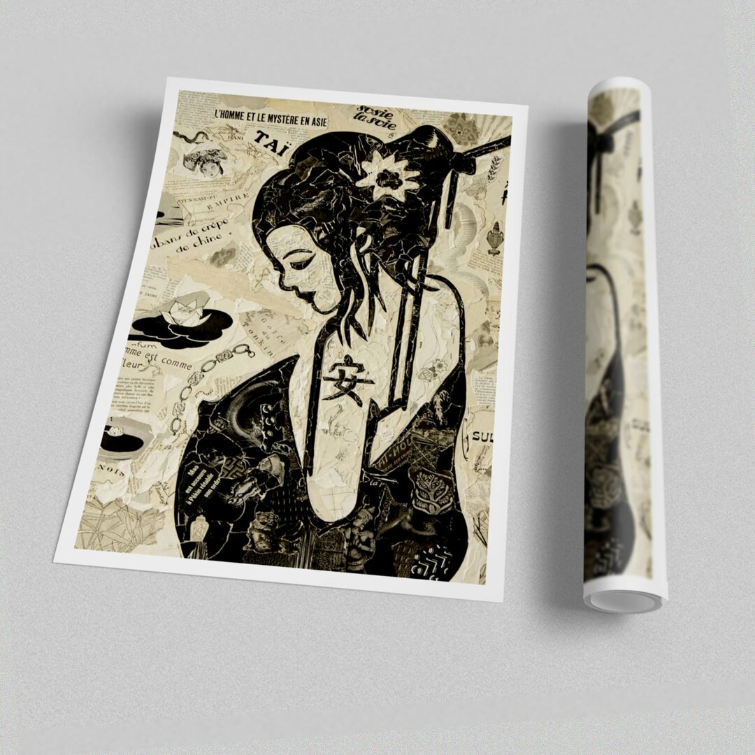 Poster Japanische Geisha-Mädchen