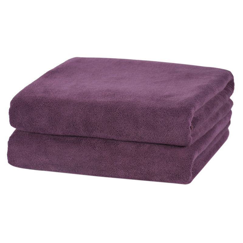 Ensemble de serviettes de bain en polyester 2 pièces Stoy Soft, Mauve foncé