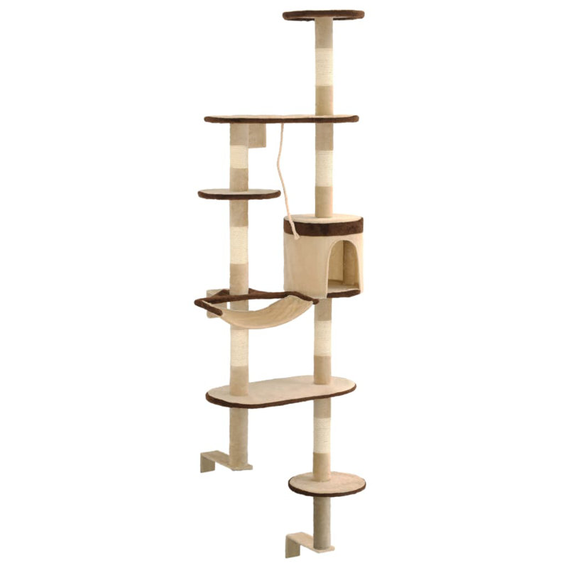 vidaXL Cat Tree Particle board, plush, sisal rope, Brown