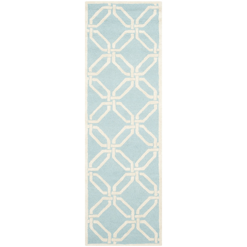 Deedgra Hand Tufted Wool Geometric Rug, Runner 2'6" x 8'