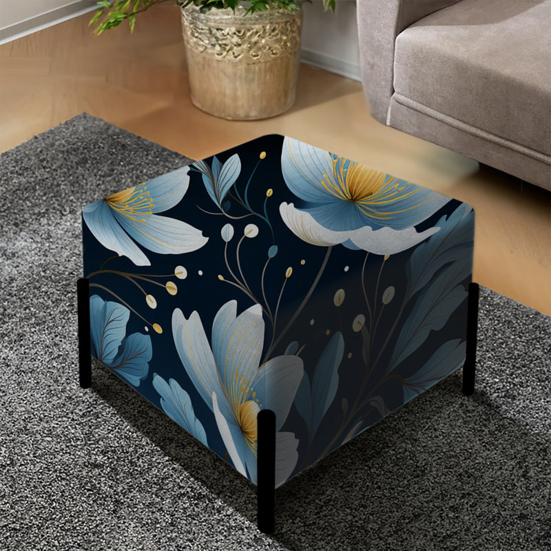 Munda - Repose-pieds carré floral