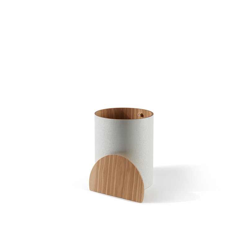 Wood Laundry Hamper, 30cm H x 25cm W x 25cm D, Traffic White