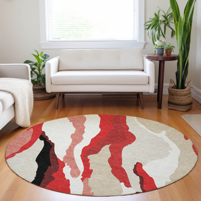 Tapis intérieur / extérieur rouge Petala 