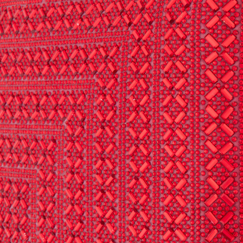 Sparkles Home Madison Avenue Throw Pillow | Rhinestone Crisscross X-Pattern & Velvet Backing, Red, 20" x 20"