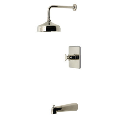 Robinet de baignoire et douche à pression équilibrée à poignée simple Kingston Brass Concord