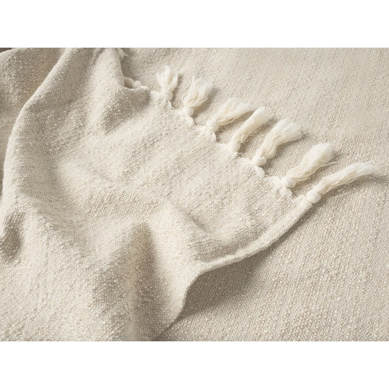 Lido Organic Throw Blanket, Undyed w/Khaki