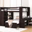 Lit mezzanine avec tailles double et simple. Comprend des tablettes, un bureau et une armoire pour le style. Conception de l'espace. Solide et stable. Lit H 65 po x L 94,8 po, l 78,7 po, armoire autonome. Fabrication solide. Maximize Living-393534821-393534827